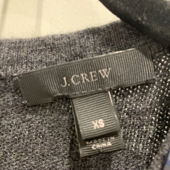 J. Crew Womens Size XS Gray Jeweled Starburst Beaded Wool Blend Sweater - Picture 3 of 3